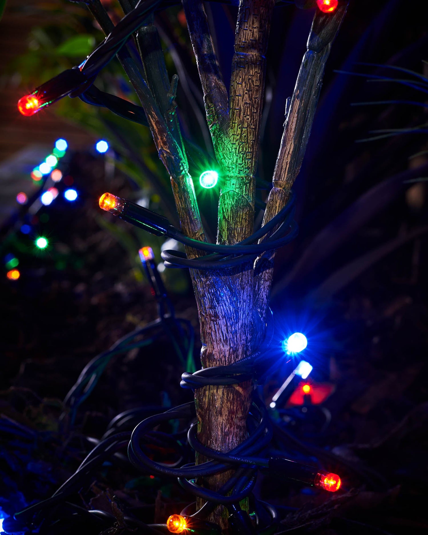 LED String Lights, Black Cable, Multi Colour