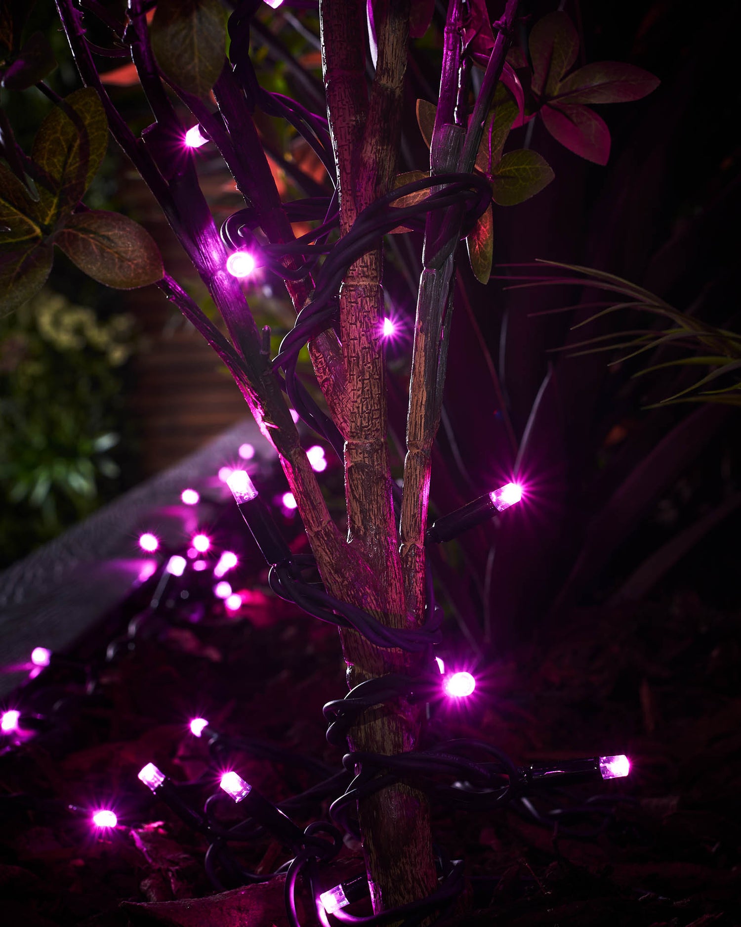 LED String Lights, Black Cable, Pink - 10 m