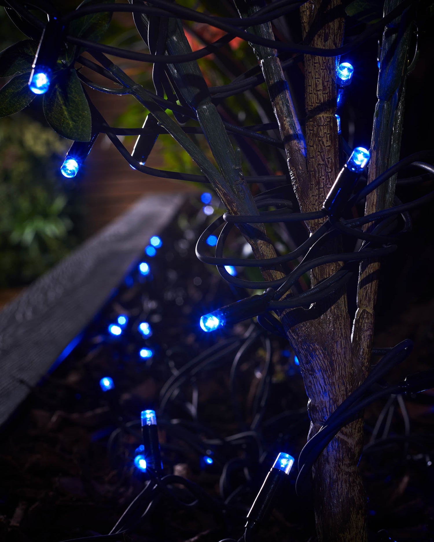 LED String Lights, Black Cable, Blue