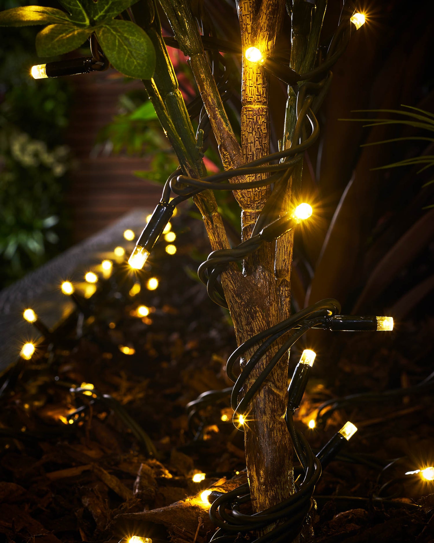 LED String Lights, Black Cable, Gold - 10 m