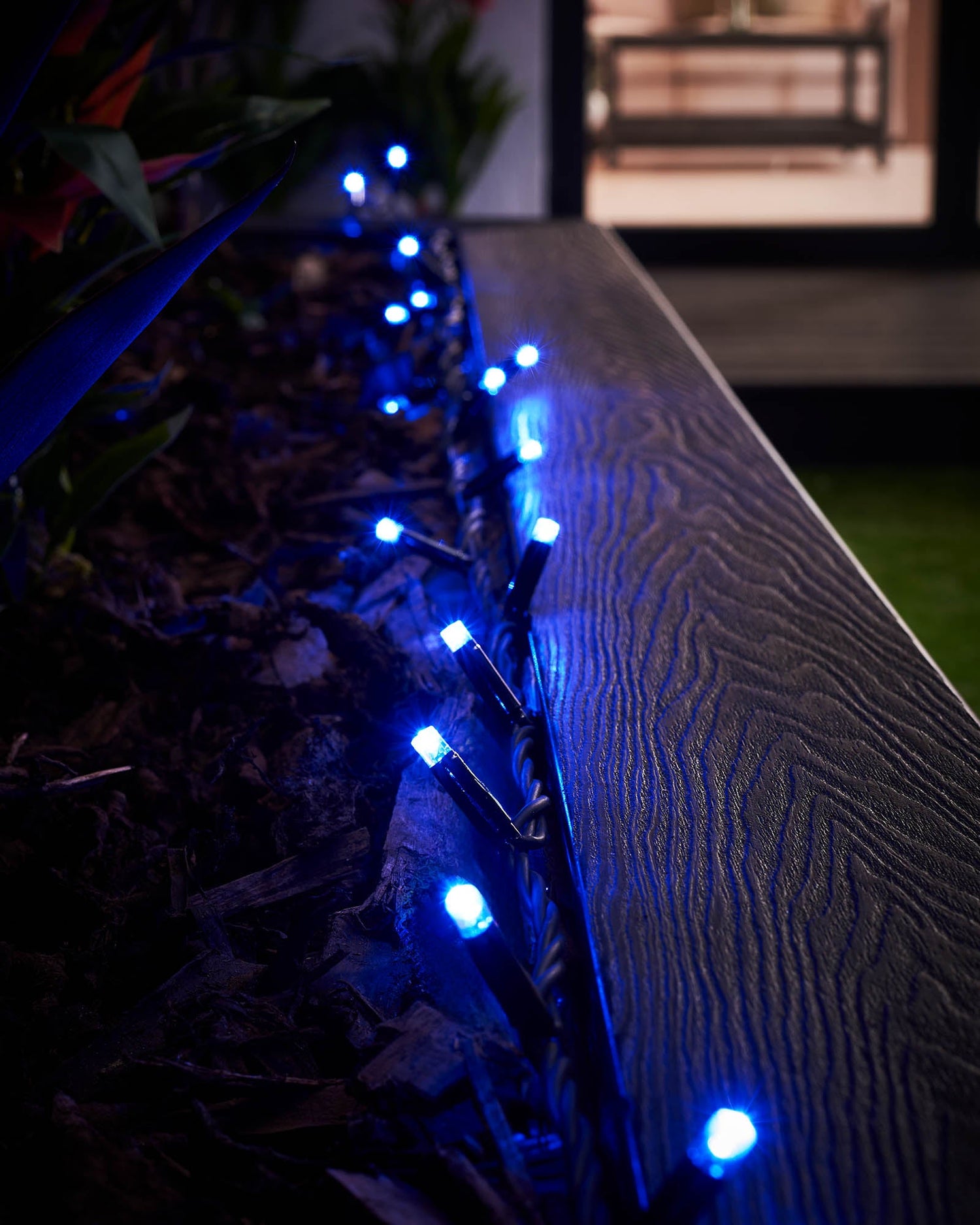 LED String Lights, Black Cable, Blue