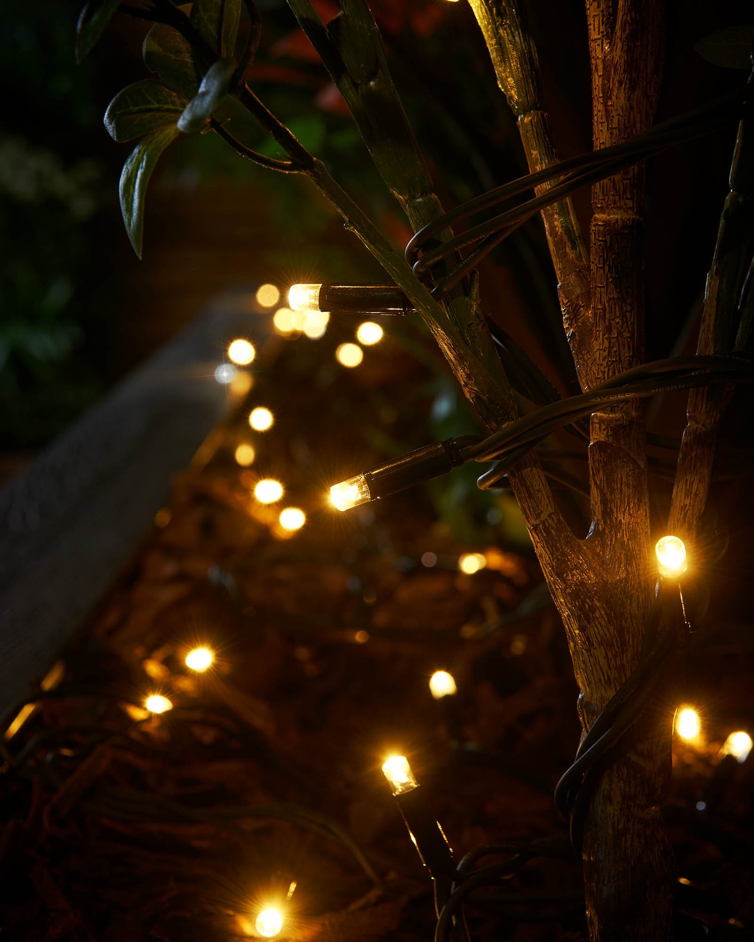 Twinkling LED String Lights, Black Cable, Warm White / White - 5 m