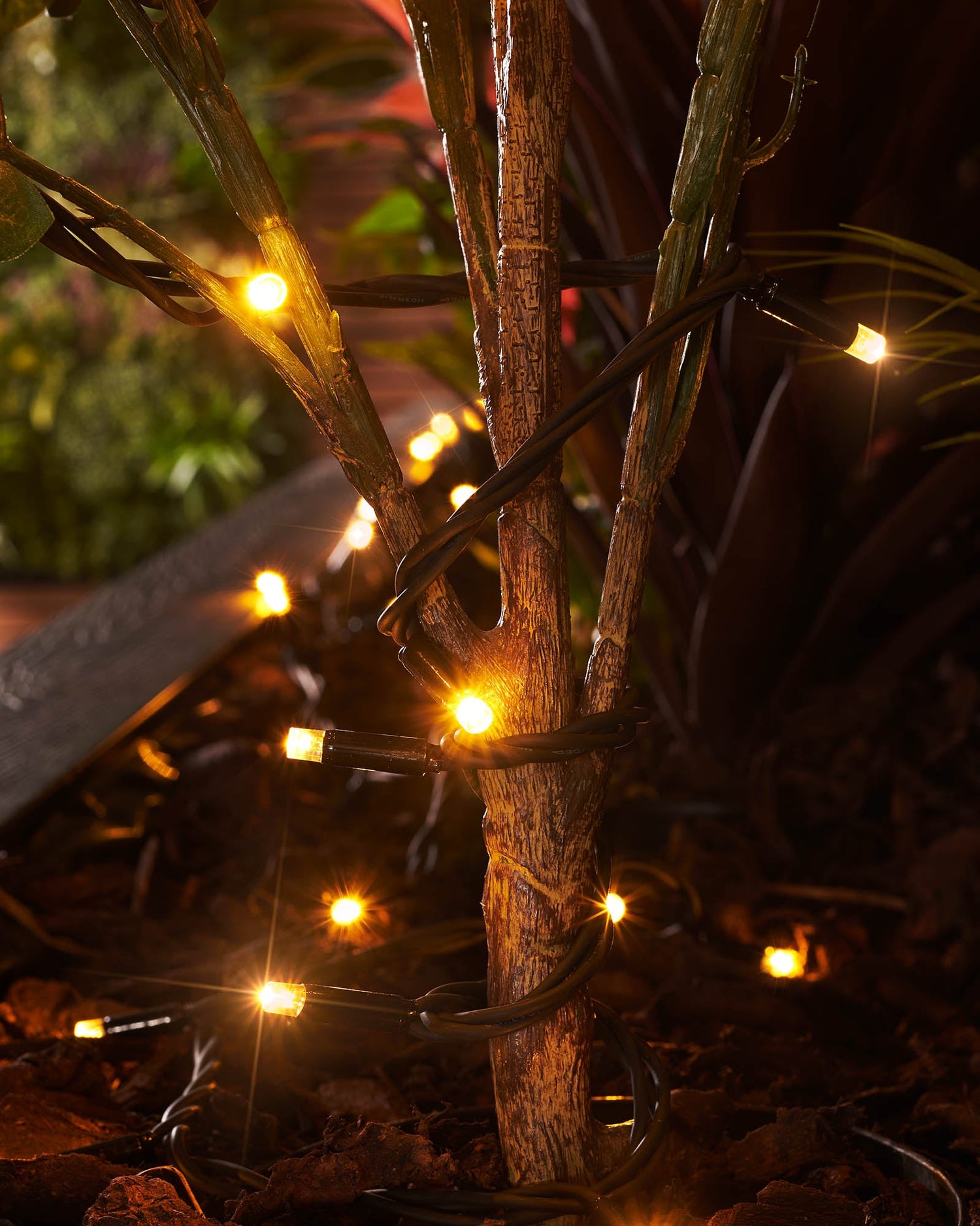 Twinkling LED String Lights, Black Cable, Warm White