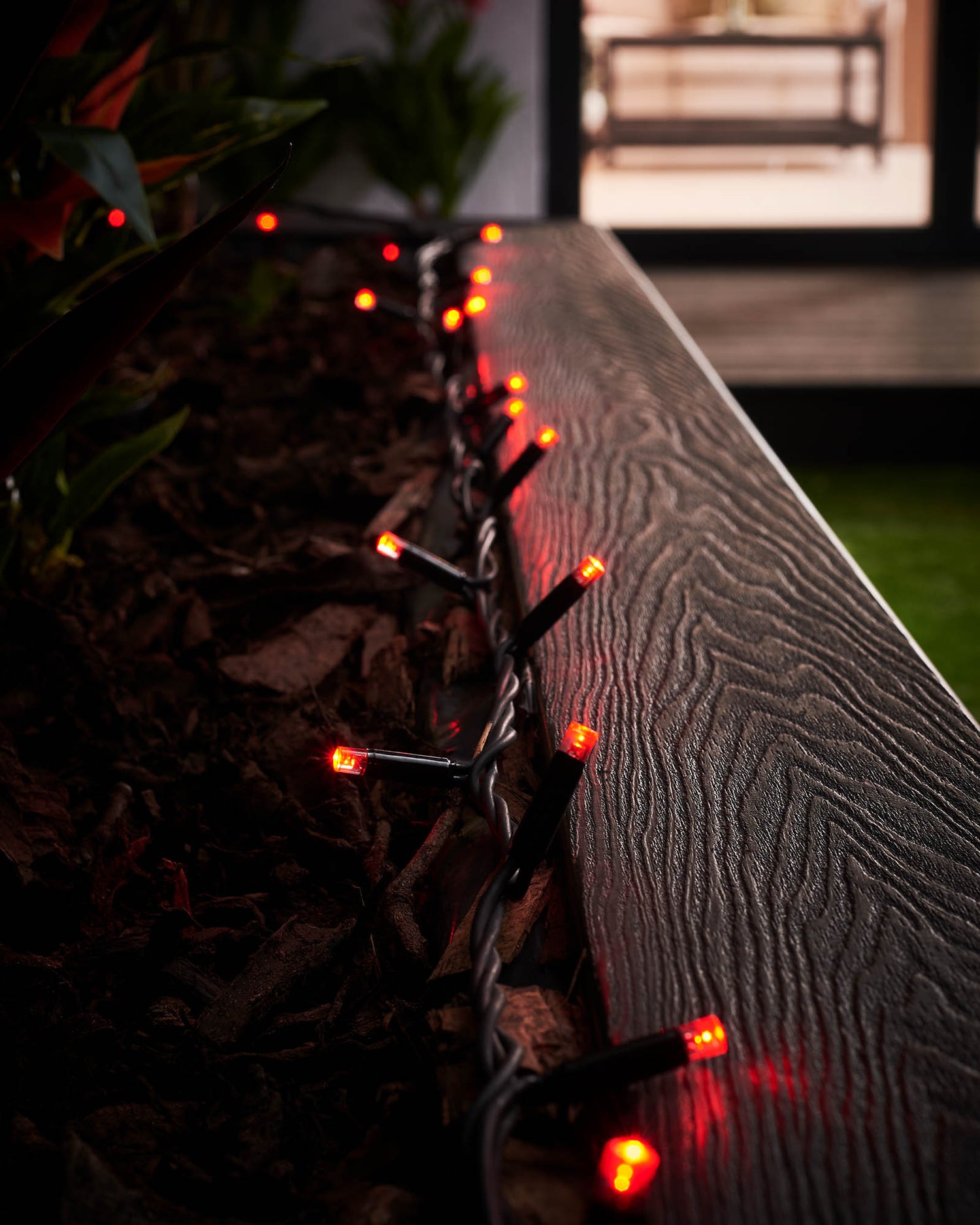 LED String Lights, Black Cable, Red - 5 m