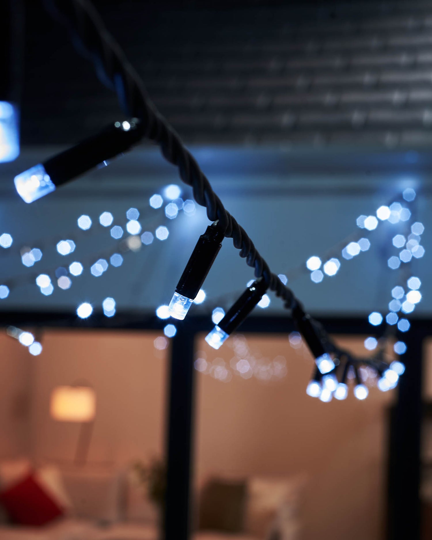 LED String Lights, Black Cable, White - 5 m