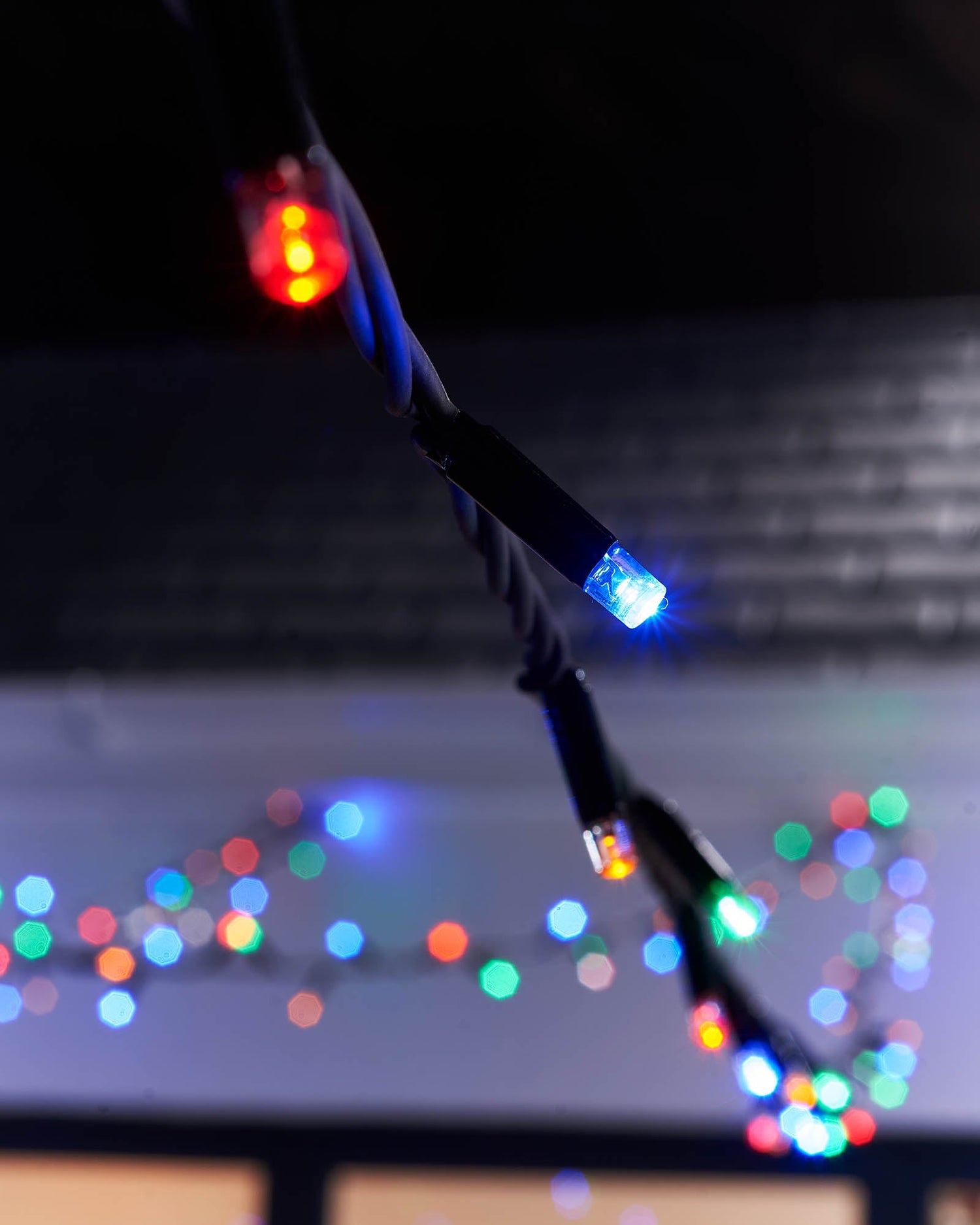 LED String Lights, Black Cable, Multi Colour