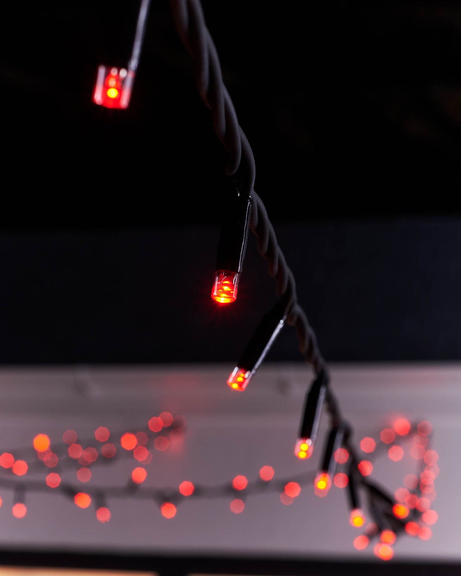 LED String Lights, Black Cable, Red - 5 m