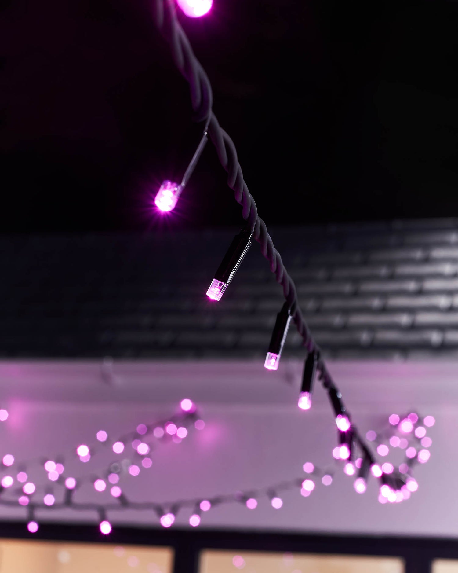 LED String Lights, Black Cable, Pink - 5 m