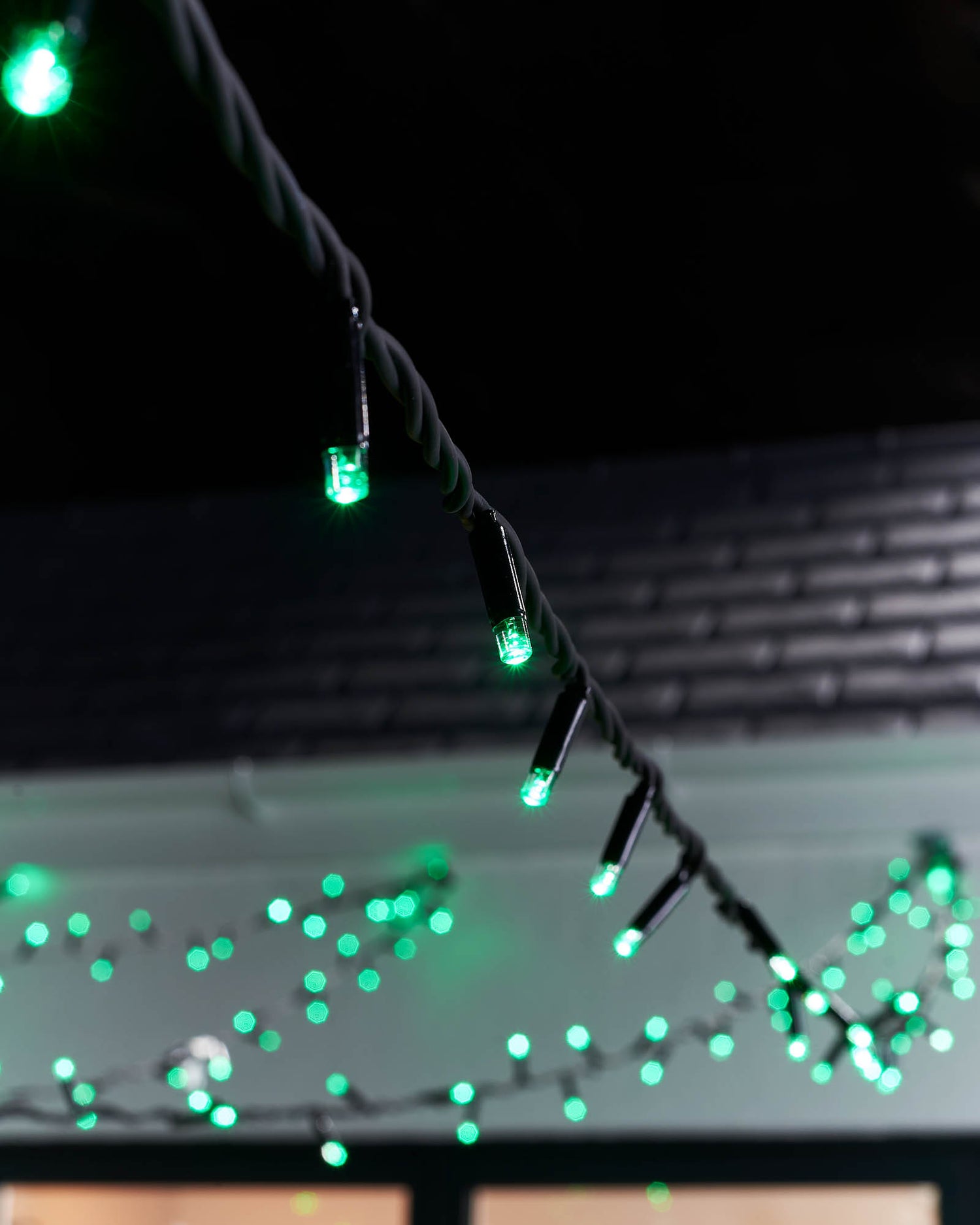 LED String Lights, Black Cable, Green - 5 m