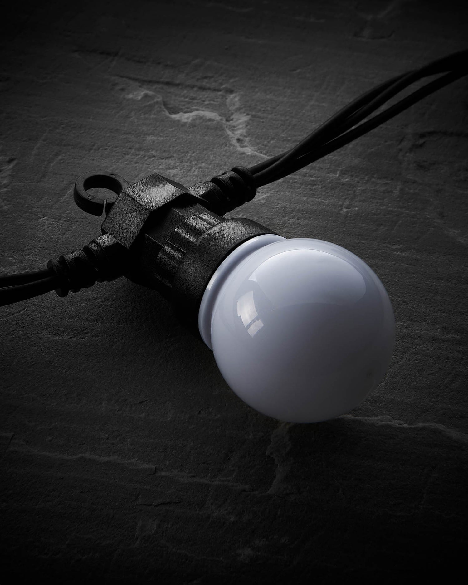 LED Festoon Lights, Black Cable, White - 5 m