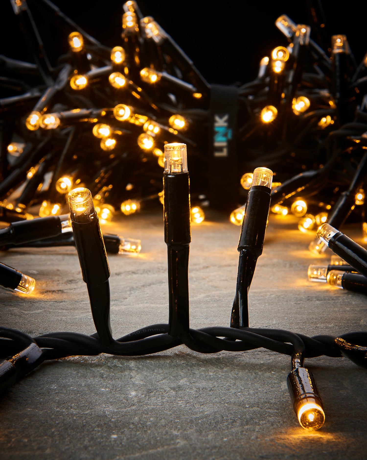 LED Cluster Lights, Black Cable, Warm White - 5 m